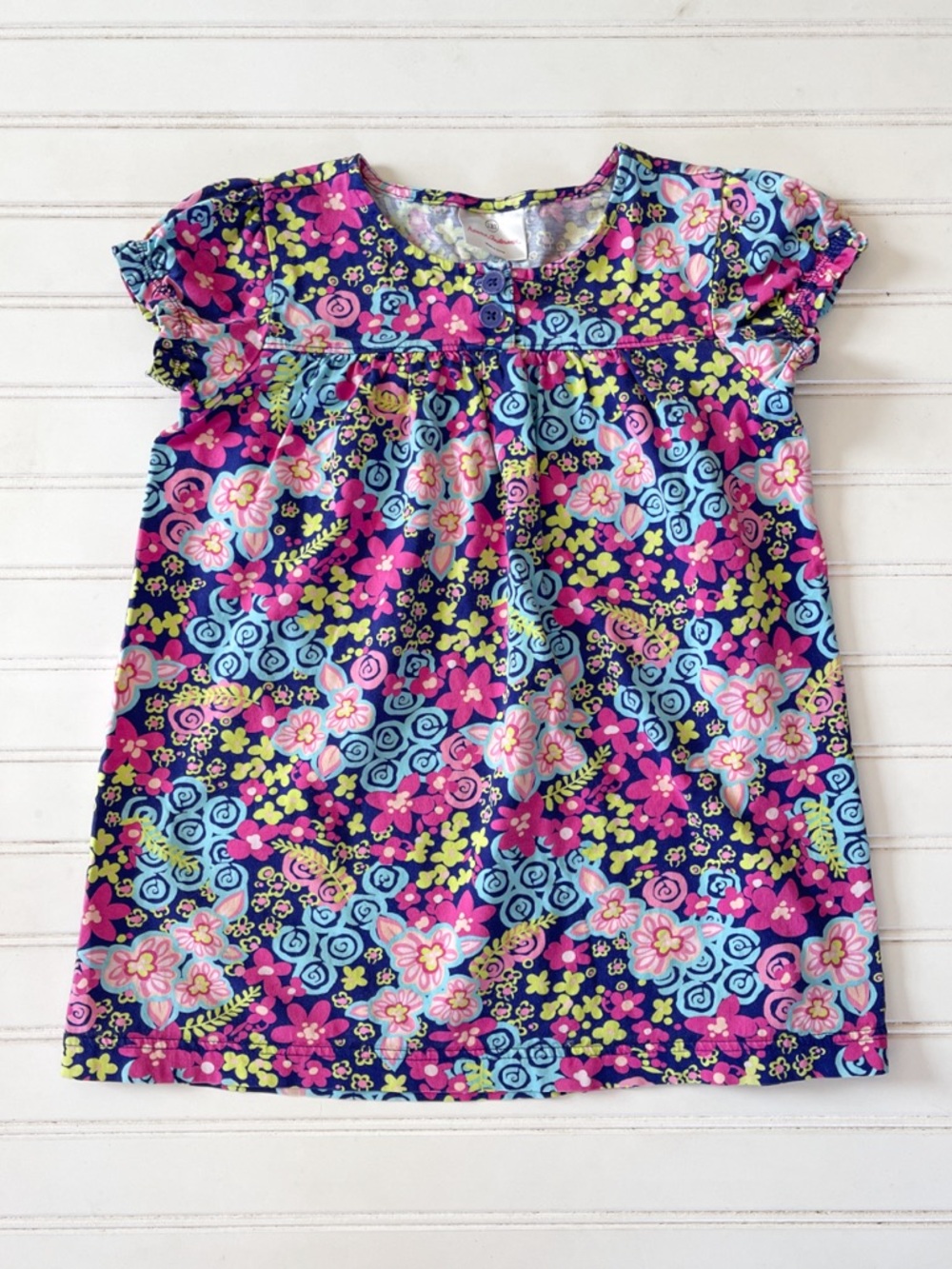 HANNA ANDERSSON EUC Colorful Floral Cotton Tunic Dress